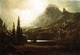 Albert Bierstadt By a Mountain Lake painting
